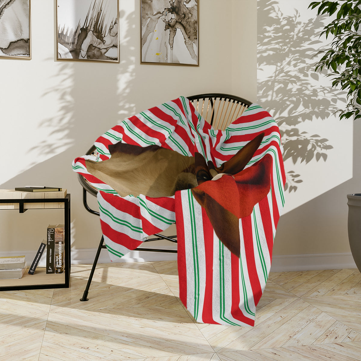Santa Paws Basenji Velveteen Microfiber Blanket