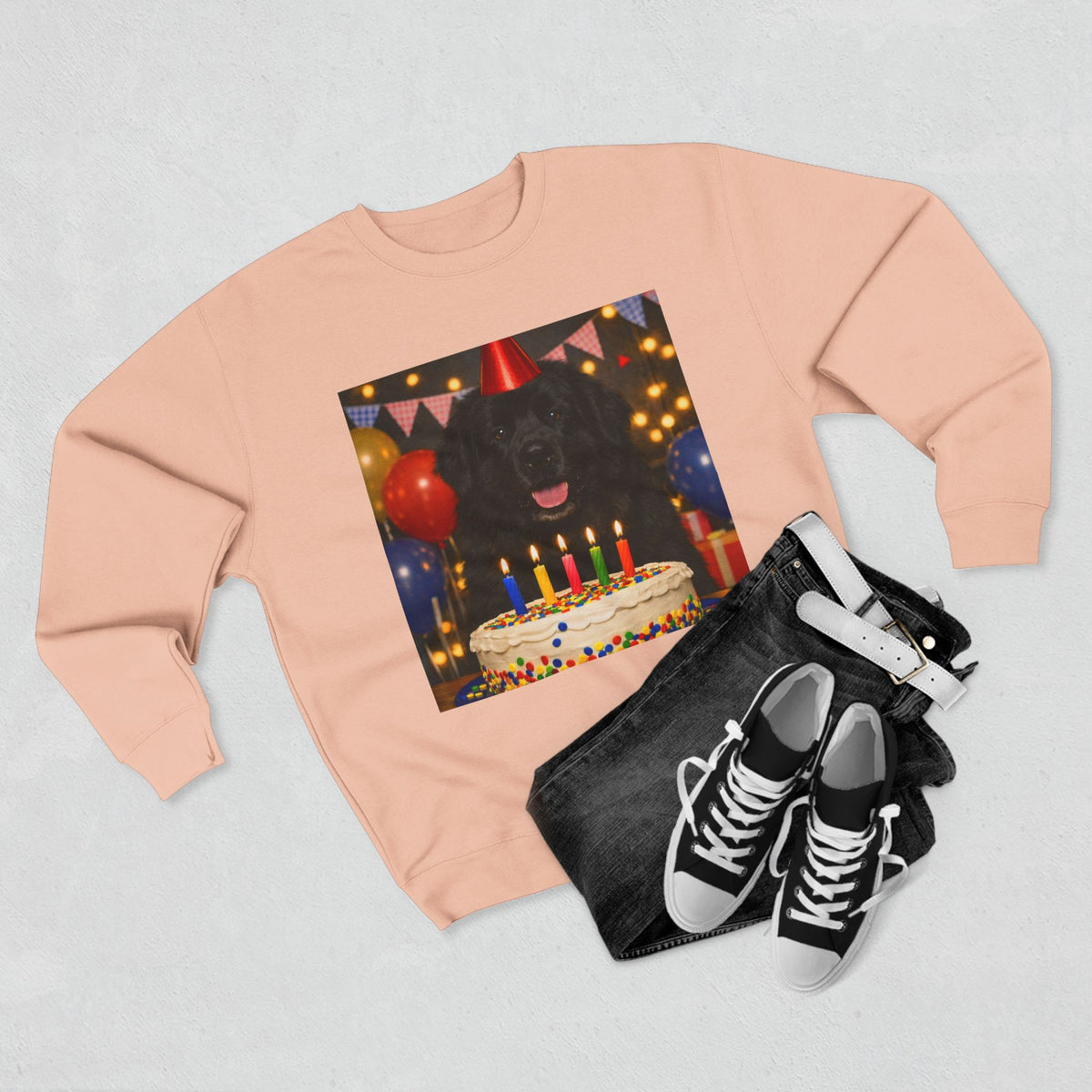 Birthday Buddy Newfie Unisex Crewneck Sweatshirt