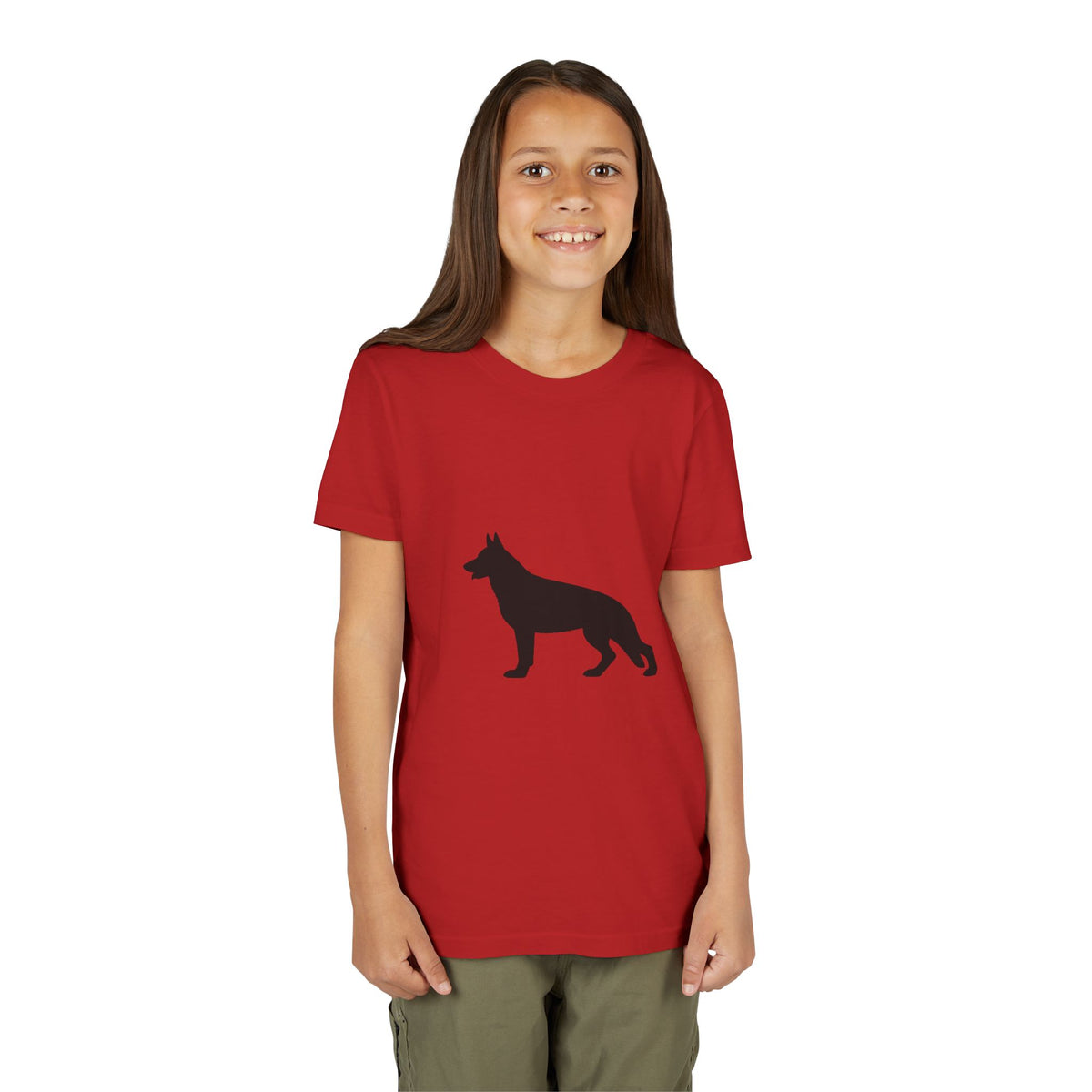 German Shepherd Silhouette Youth Unisex Short Sleeve Crewneck Tee