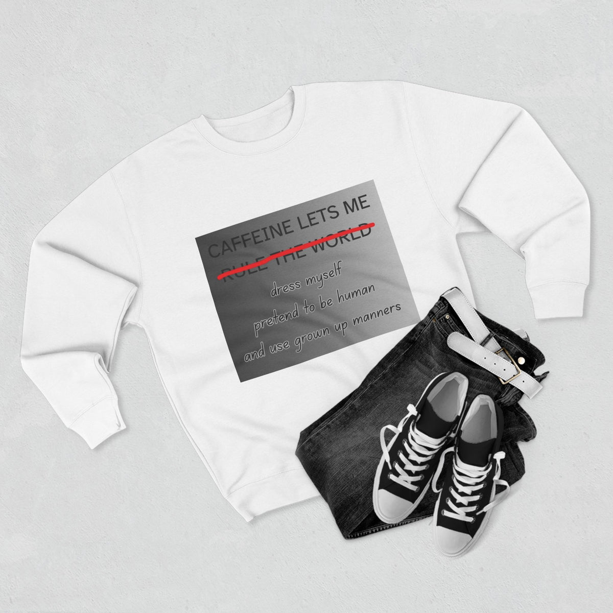 Caffeine Lets Me Unisex Crewneck Sweatshirt