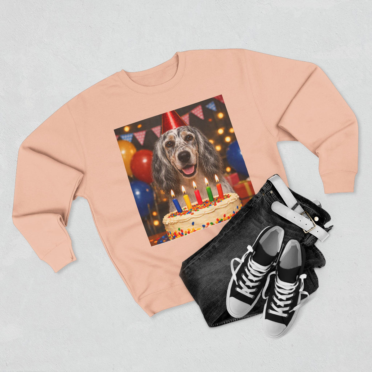 Birthday Buddy English Setter Unisex Crewneck Sweatshirt