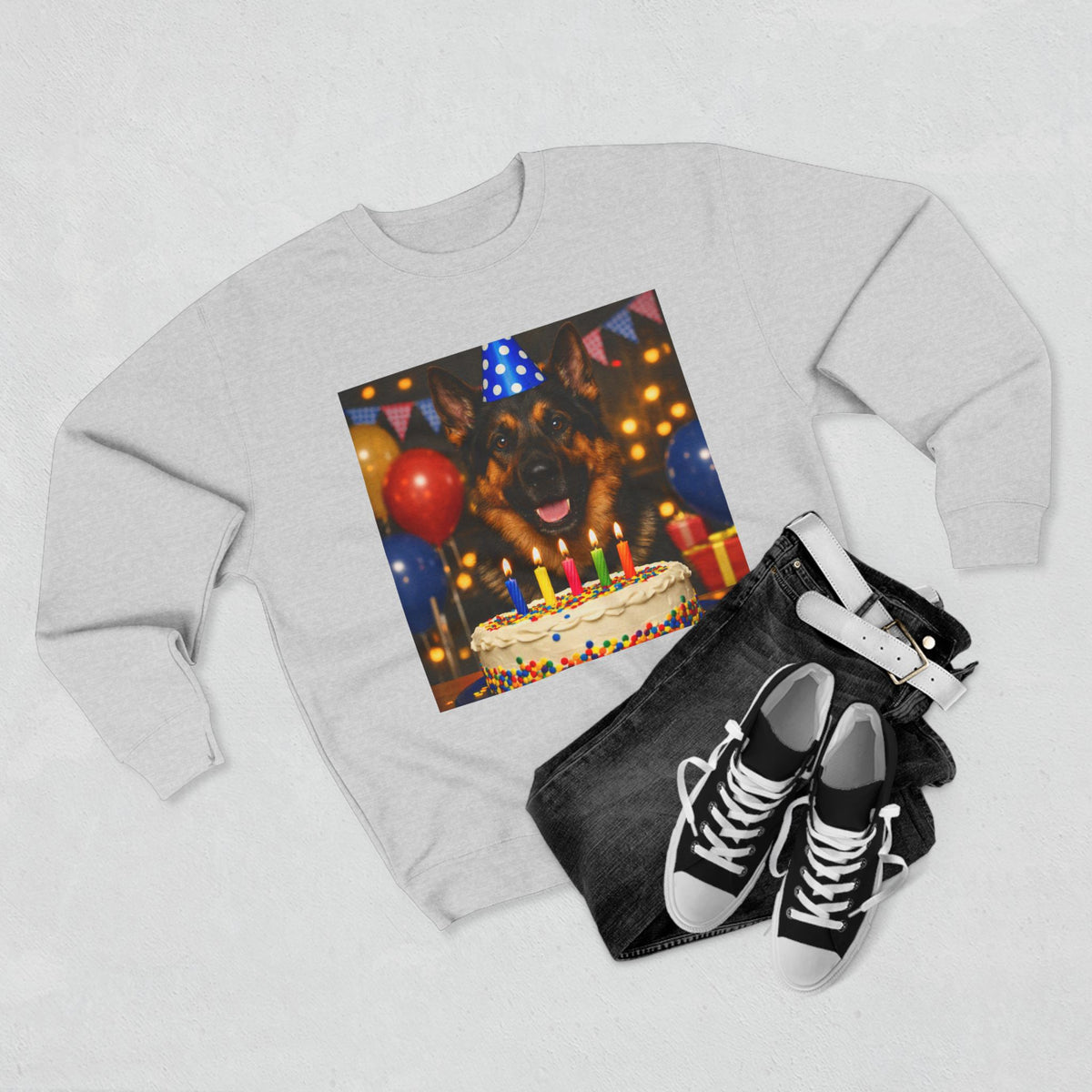 Birthday Buddy German Shepherd Unisex Crewneck Sweatshirt