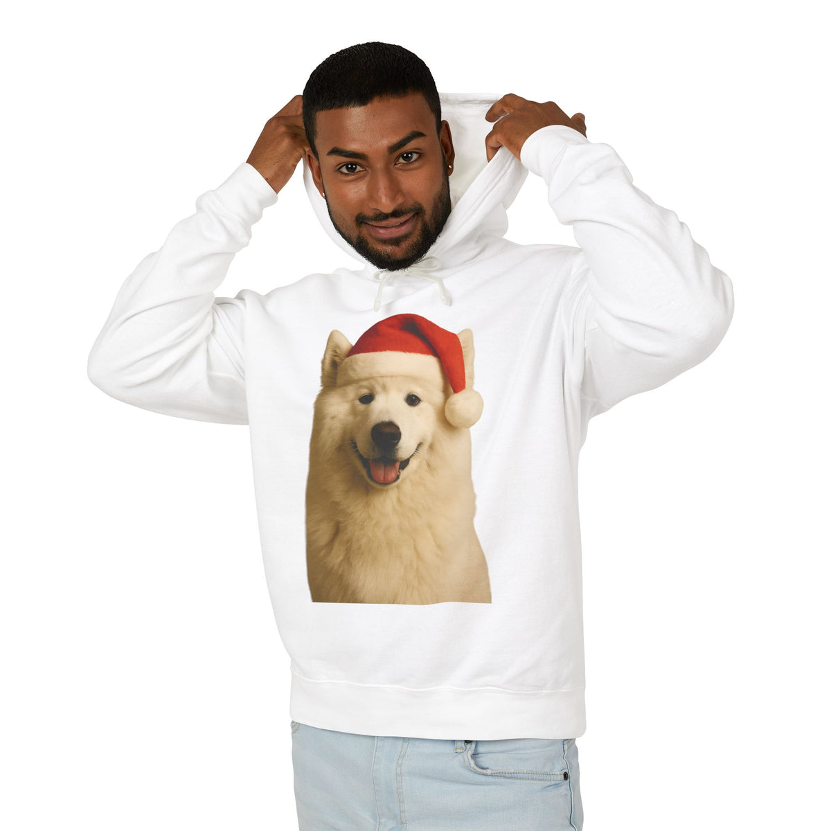 Santa Paws Samoyed Unisex Lightweight Hoodie