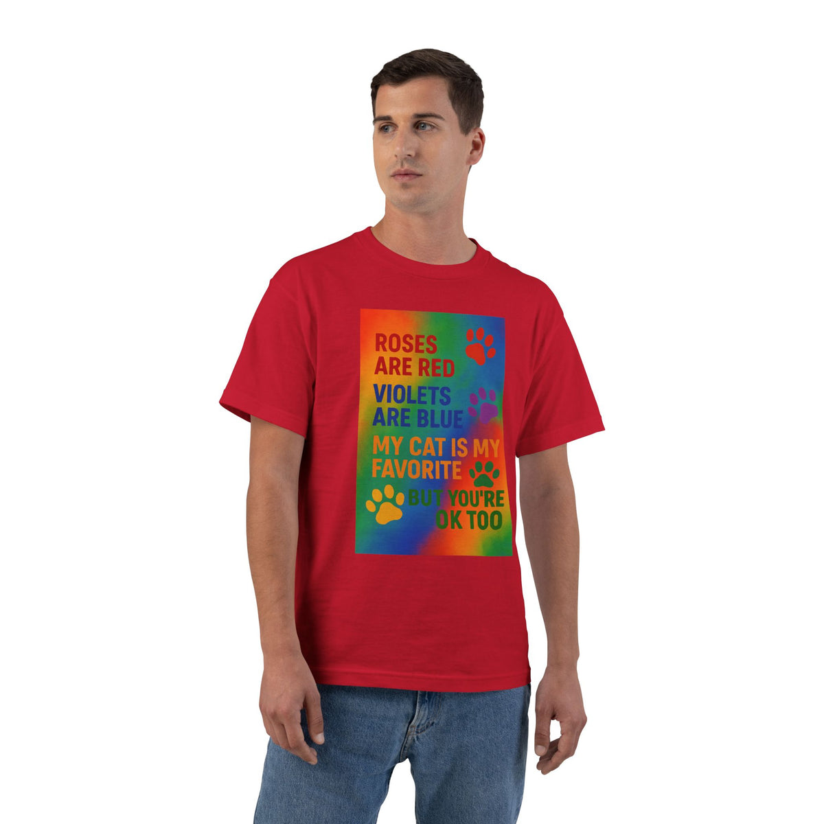 Roses Are Red Cat Men's Short-Sleeve Crewneck Tee