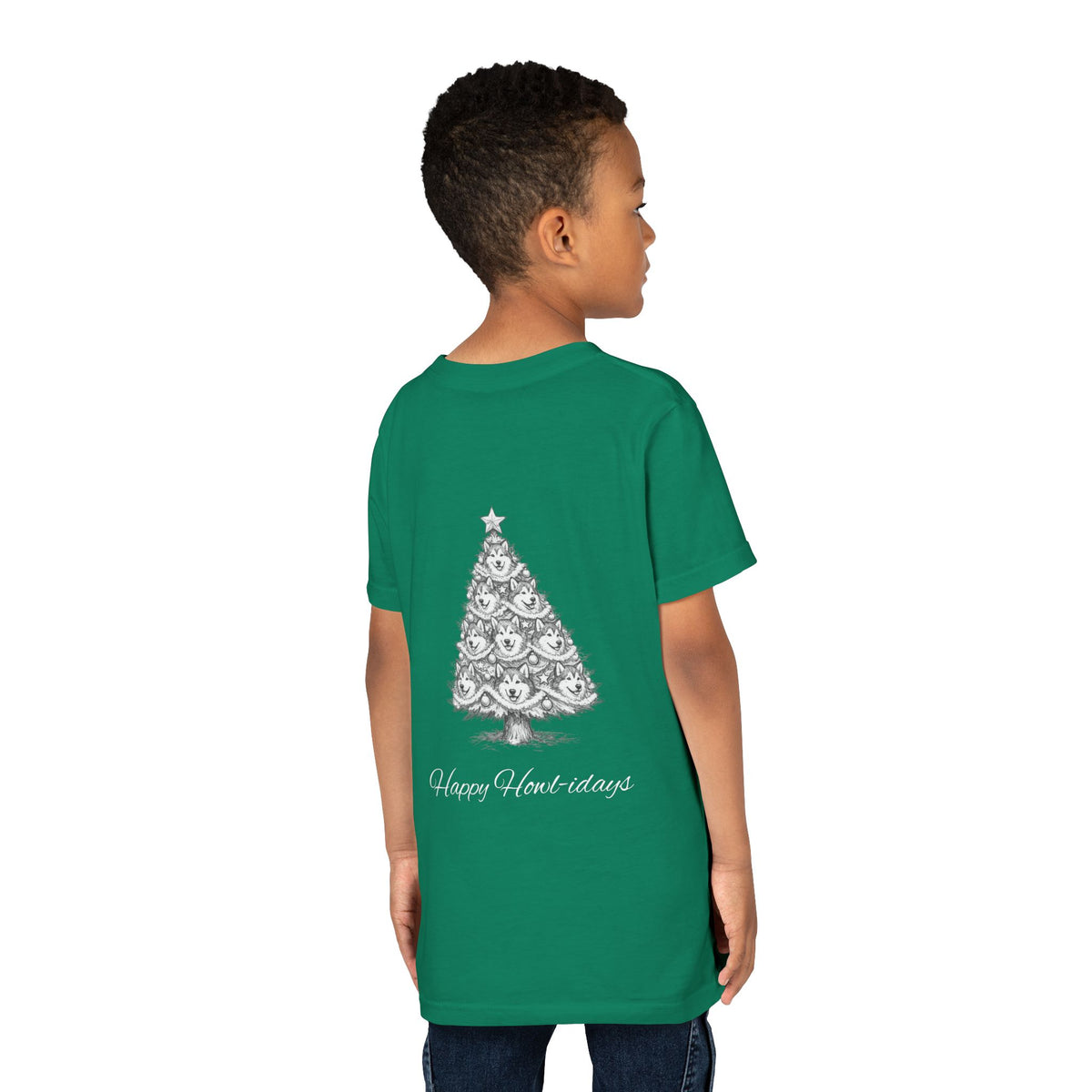 Happy Howl-idays Youth Unisex Short Sleeve Crewneck Tee