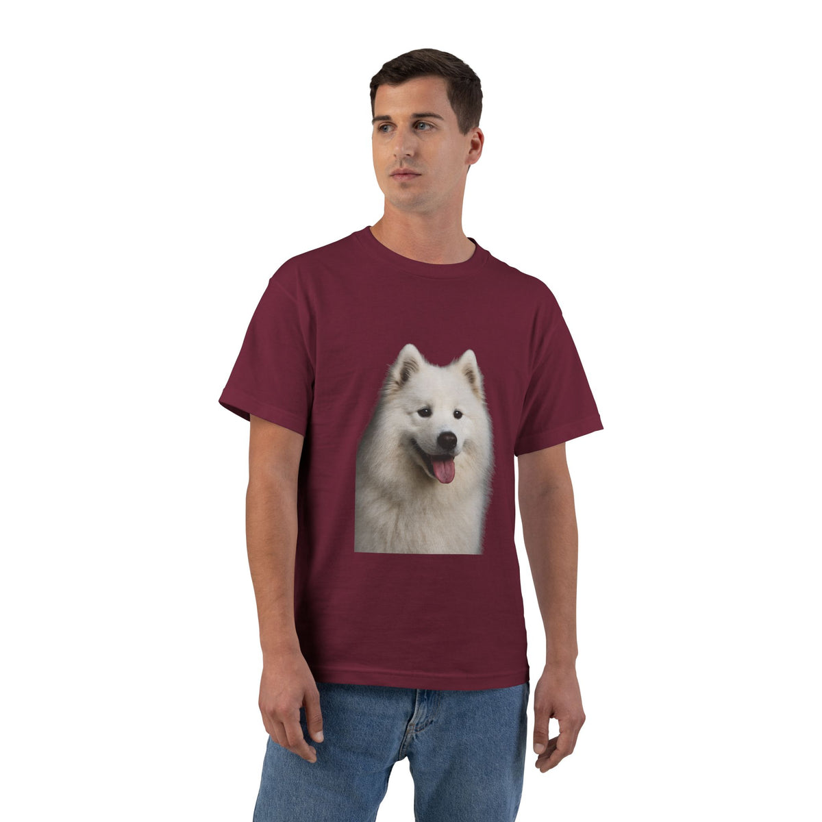 Samoyed Head Men's Short-Sleeve Crewneck Tee