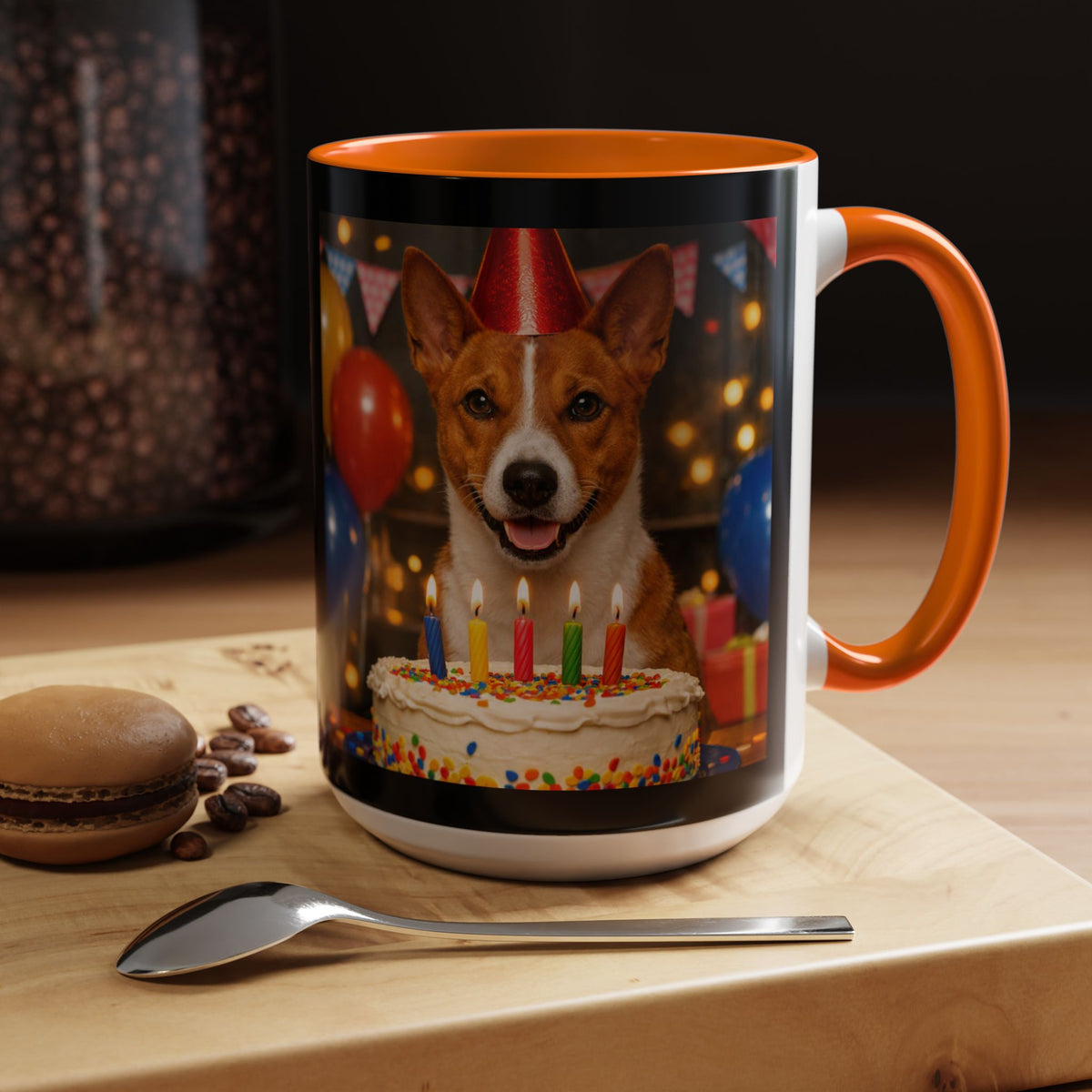 Birthday Buddy Basenji 2-Tone Coffee Mug