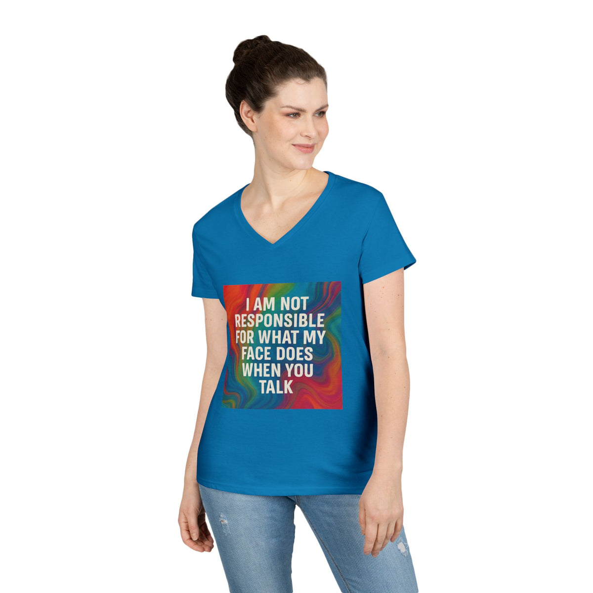 When You Talk Women's V-Neck Tee