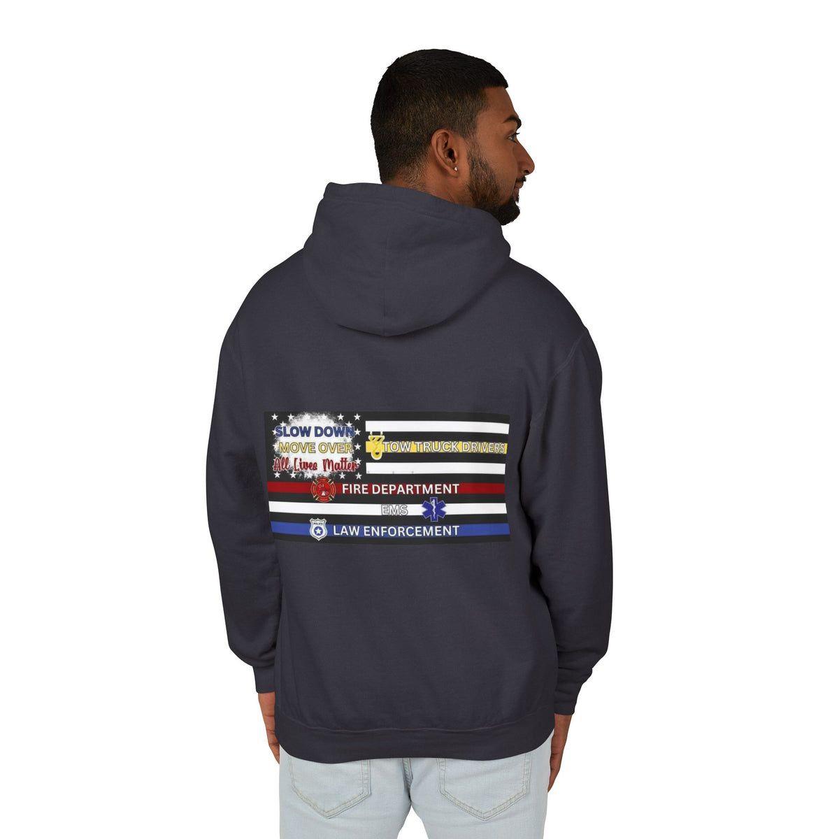Slow Down Move Over Flag Unisex Lightweight Hoodie