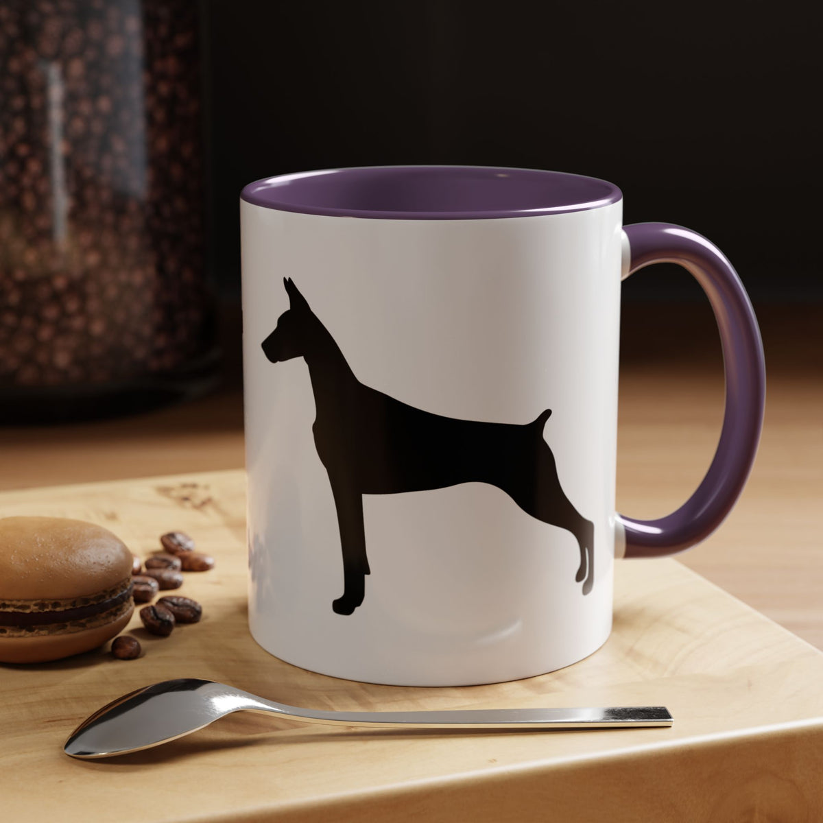 Doberman Silhouette 2-Tone Coffee Mug