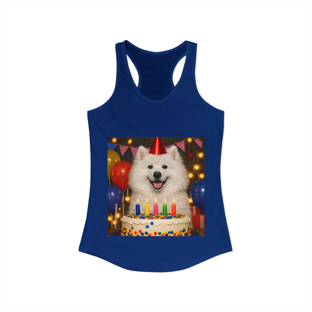 Birthday Buddy Samoyed Women's Racerback Tank