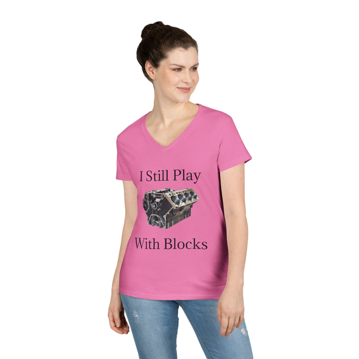 Play With Blocks Women's V-Neck Tee