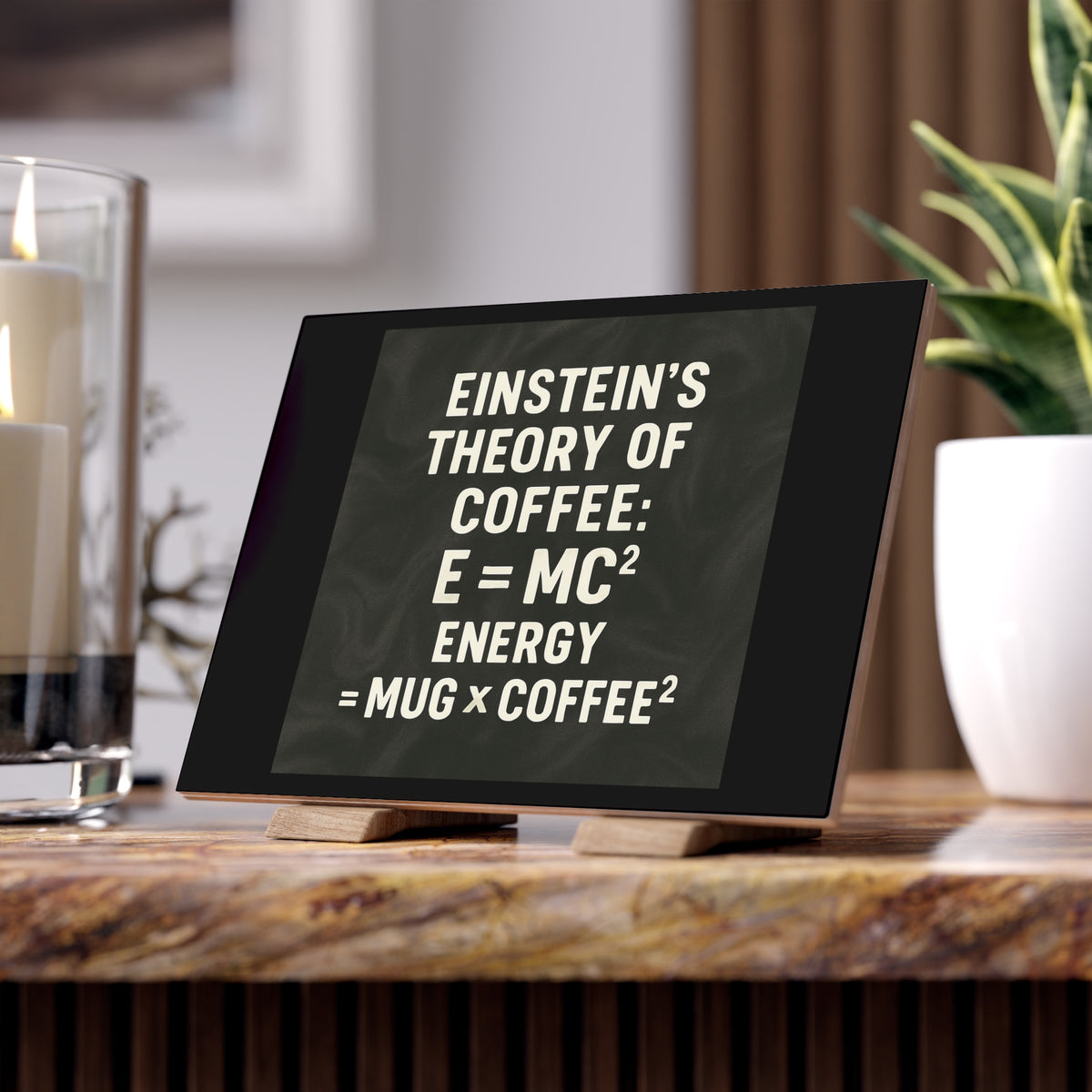 Einstein's Theory Of Coffee Ceramic Photo Tile