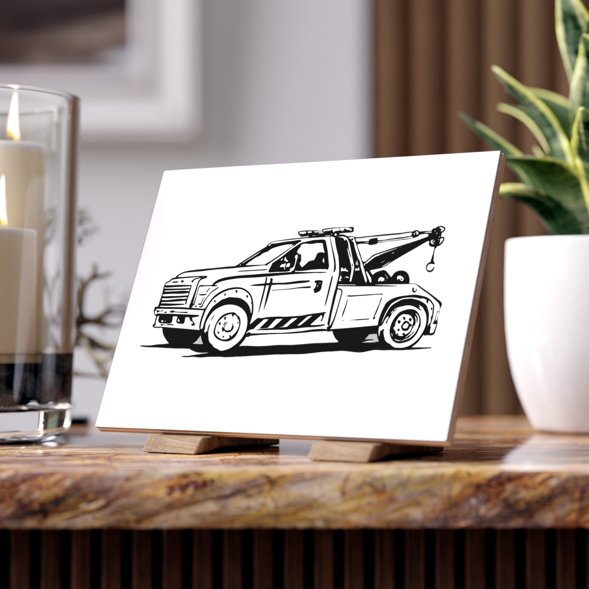 Wheel Lift Tow Truck Ceramic Photo Tile