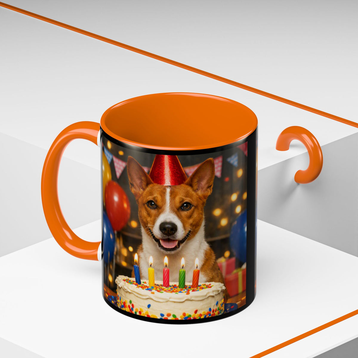 Birthday Buddy Basenji 2-Tone Coffee Mug