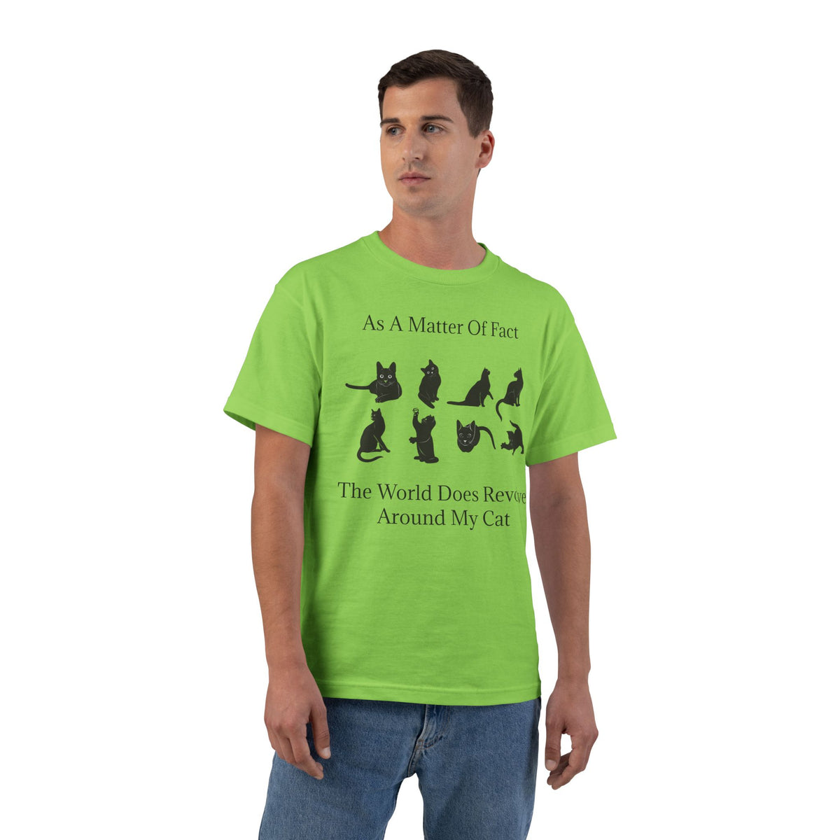 Matter Of Fact Cat Men's Short-Sleeve Crewneck Tee