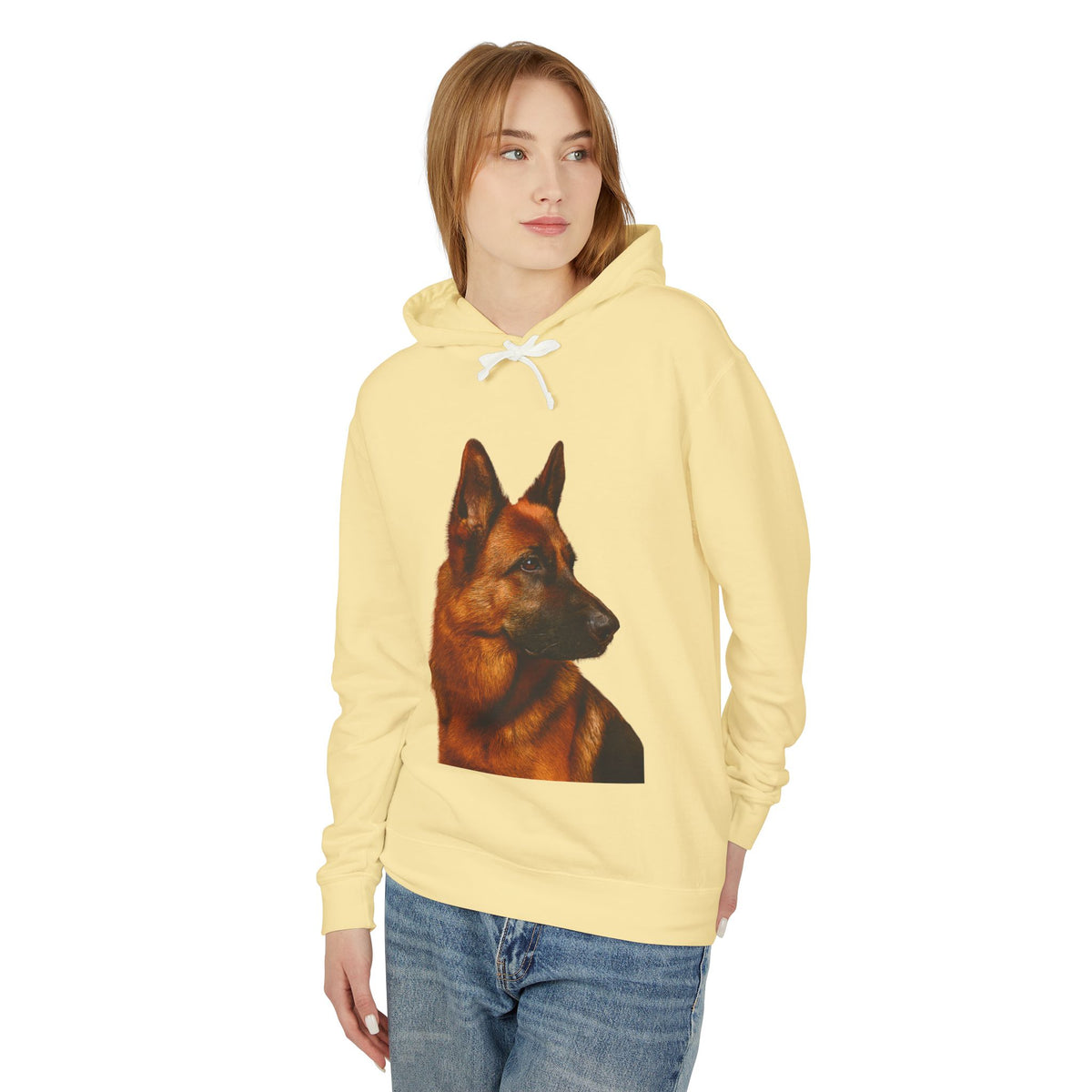 German Shepherd Head Unisex Lightweight Hoodie