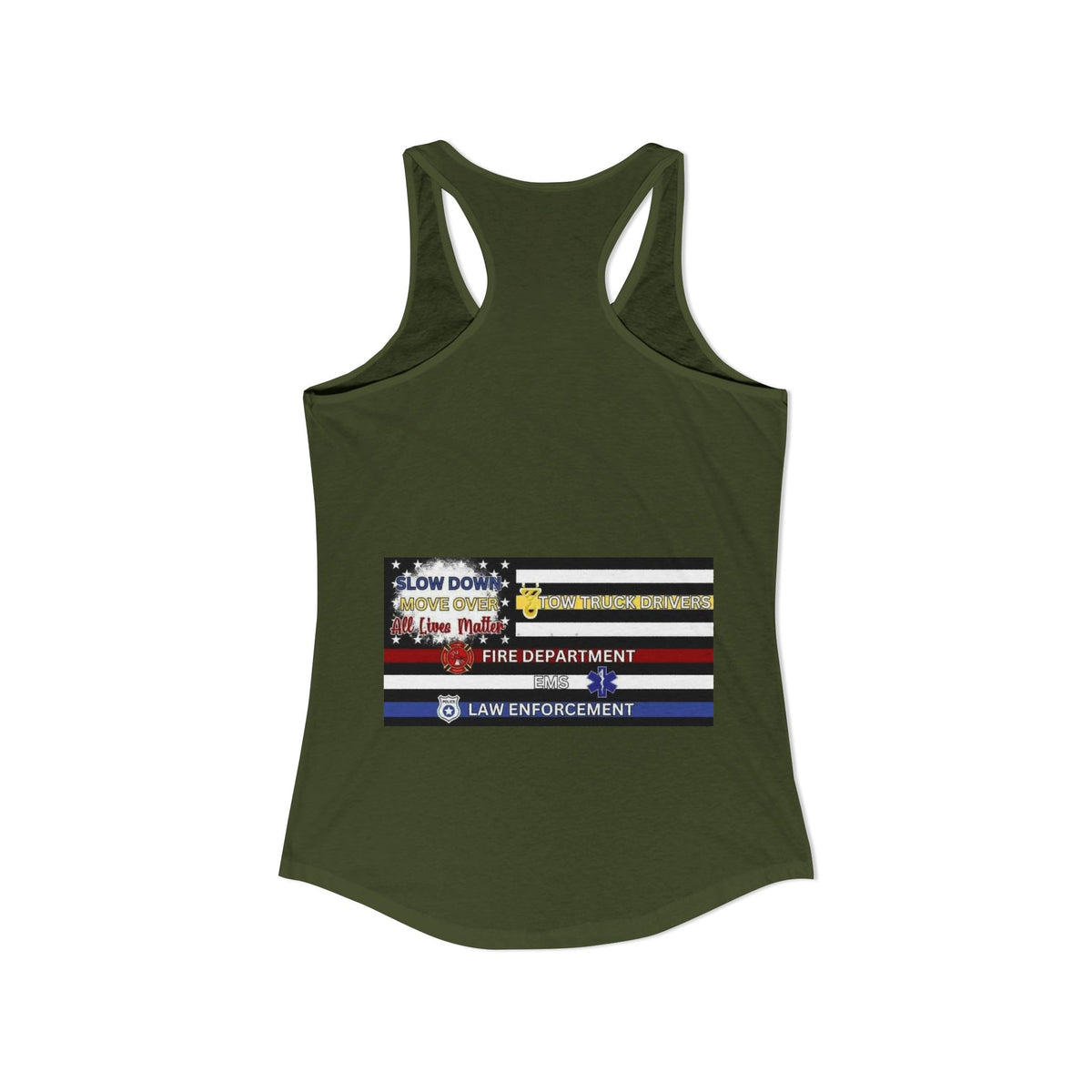 Slow Down Move Over Flag Women's Racerback Tank
