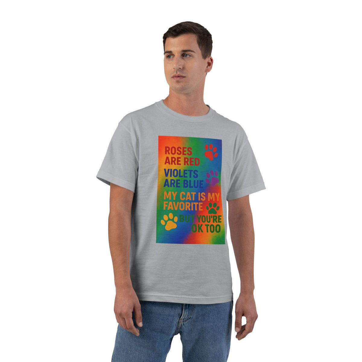 Roses Are Red Cat Men's Short-Sleeve Crewneck Tee
