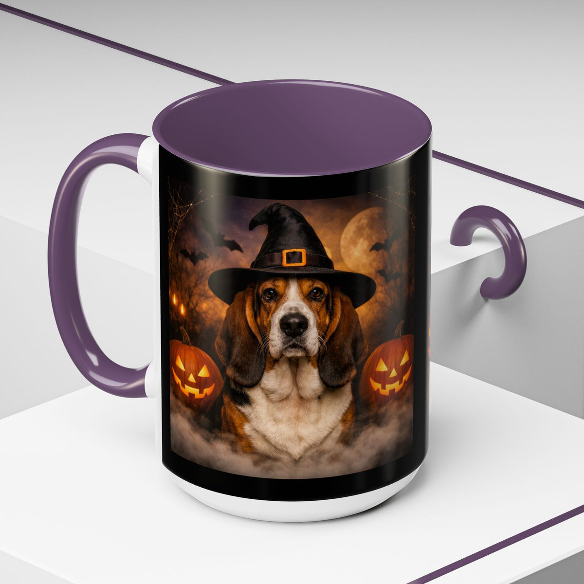 Witch Hat Pack Basset 2-Tone Coffee Mug