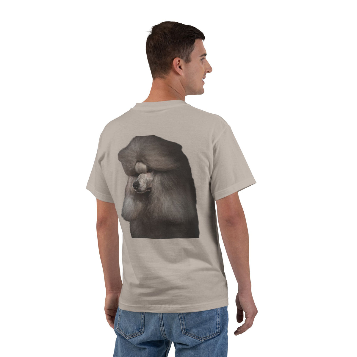 Poodle Head Men's Short-Sleeve Crewneck Tee