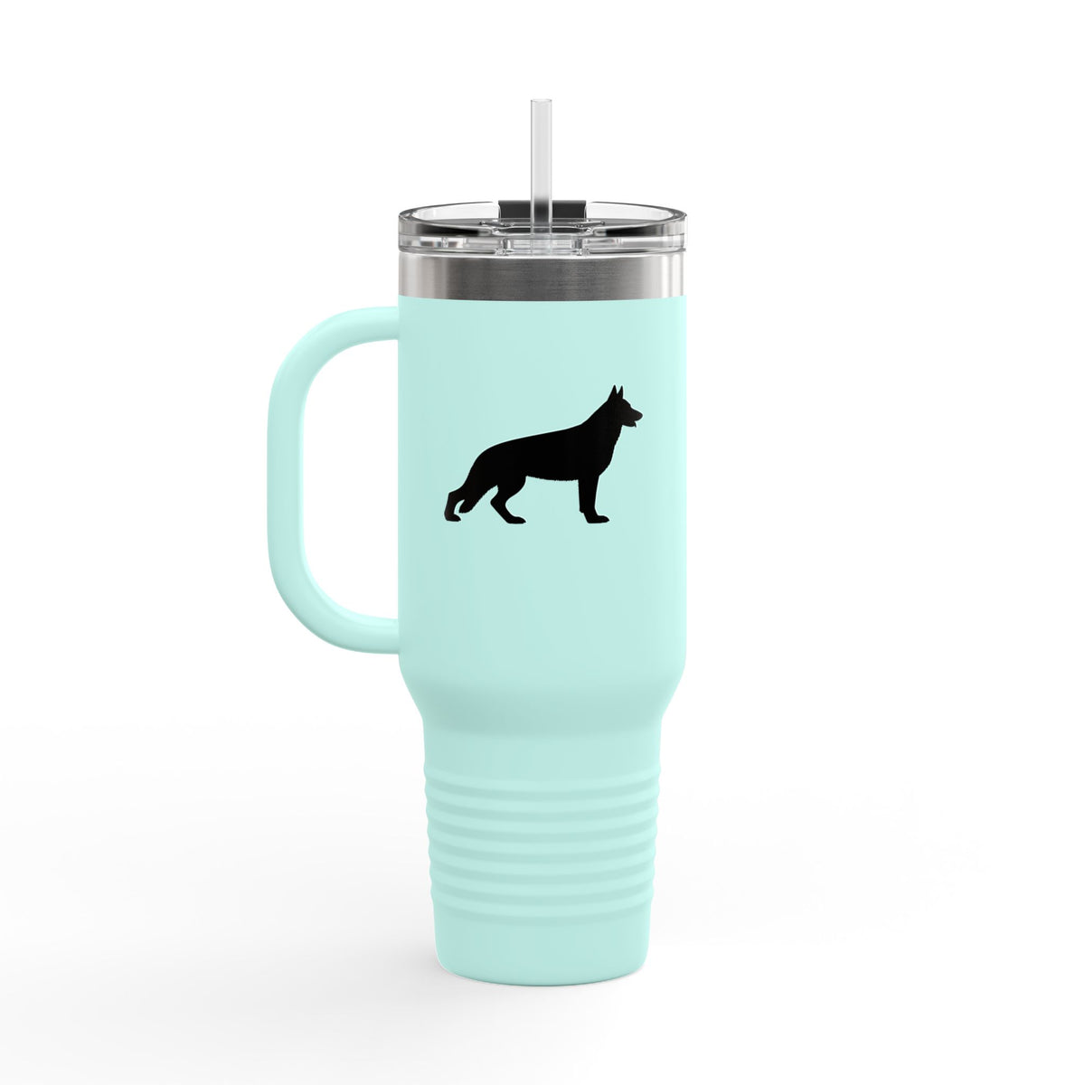 German Shepherd Silhouette Insulated Travel Mug