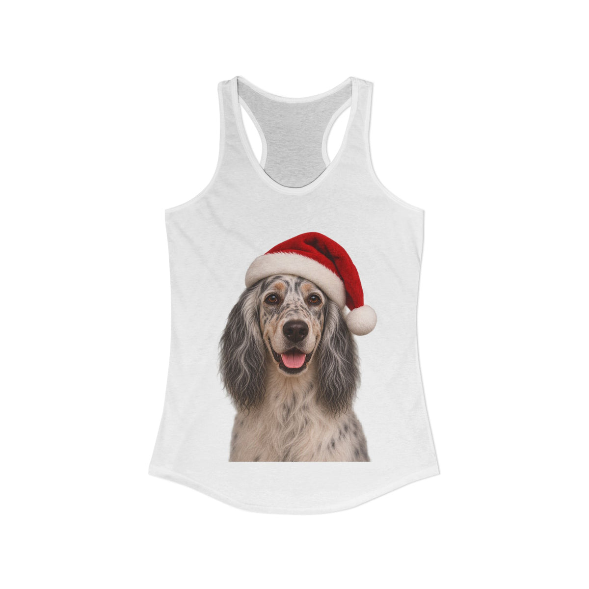 Santa Paws English Setter Women's Racerback Tank