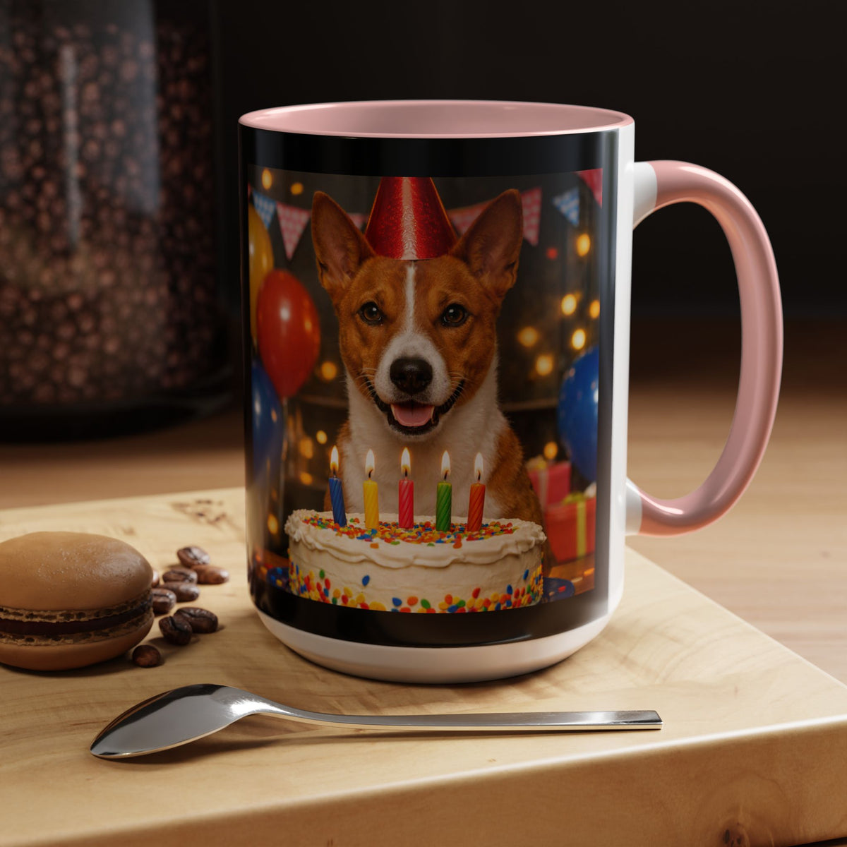 Birthday Buddy Basenji 2-Tone Coffee Mug