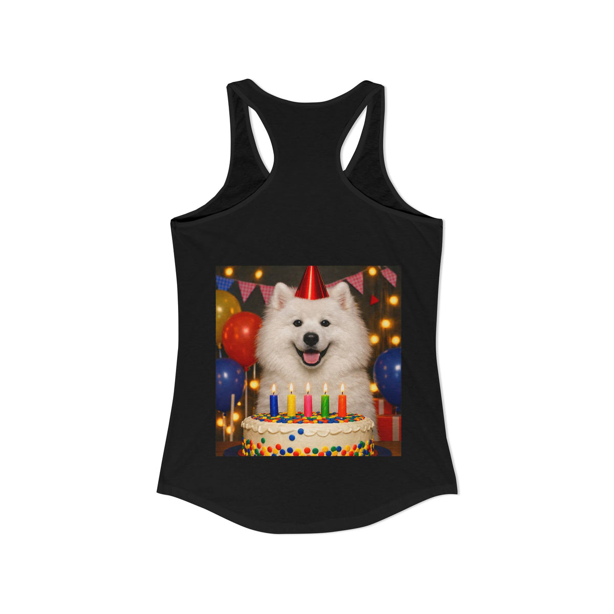 Birthday Buddy Samoyed Women's Racerback Tank