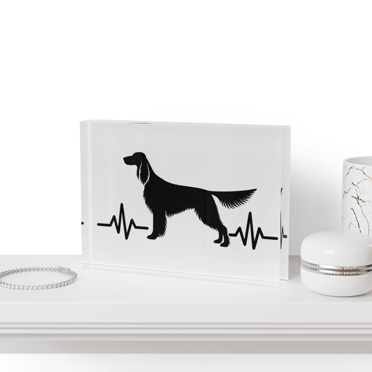 My Heart Beats For English Setters Acrylic Photo Block