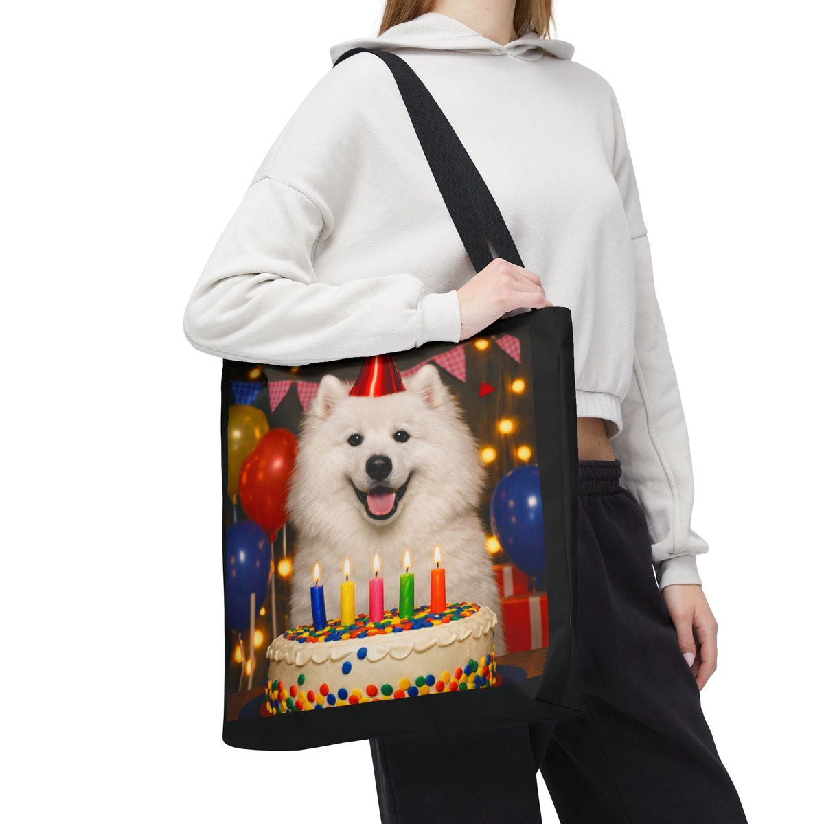 Birthday Buddy Samoyed Tote Bag