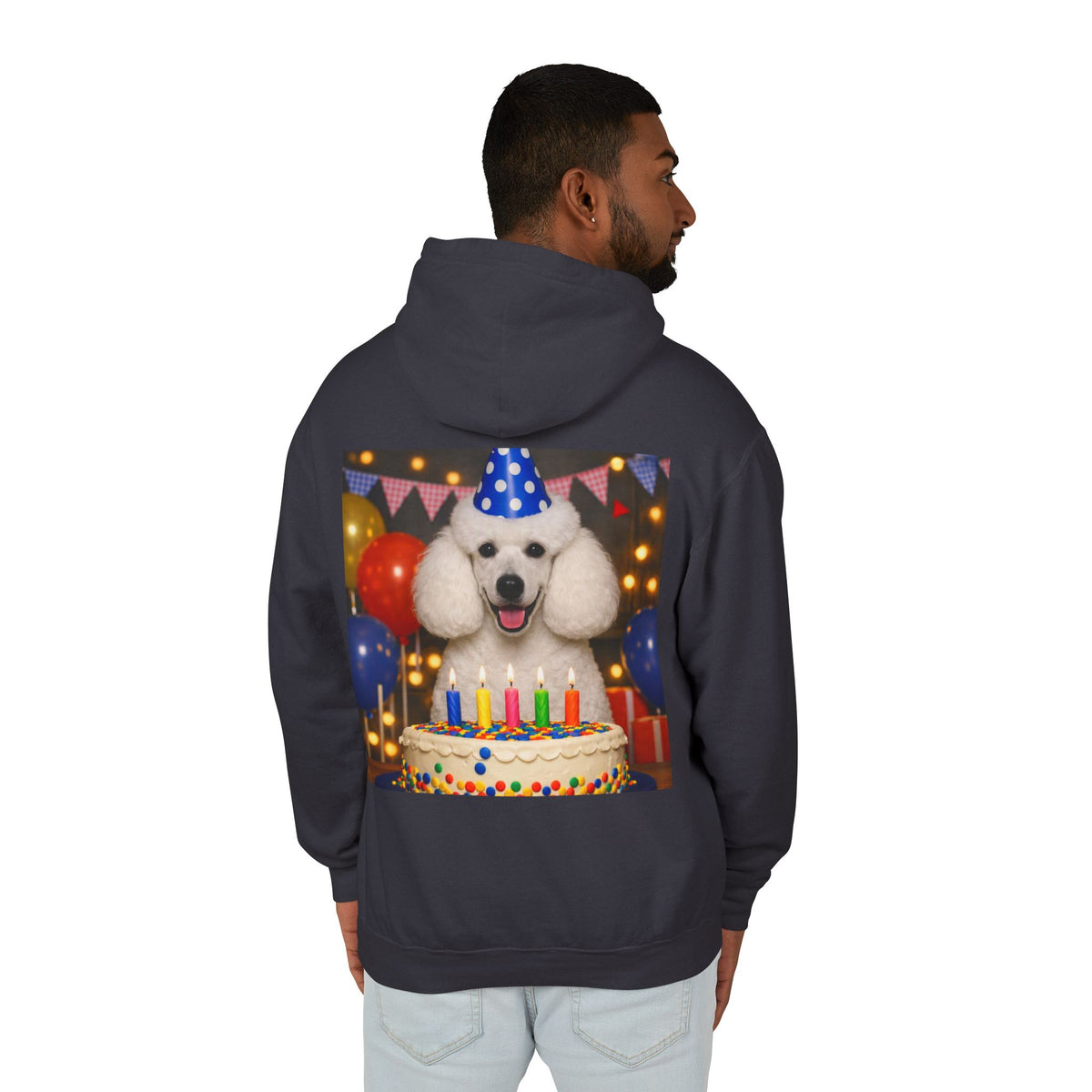 Birthday Buddy Poodle Unisex Lightweight Hoodie