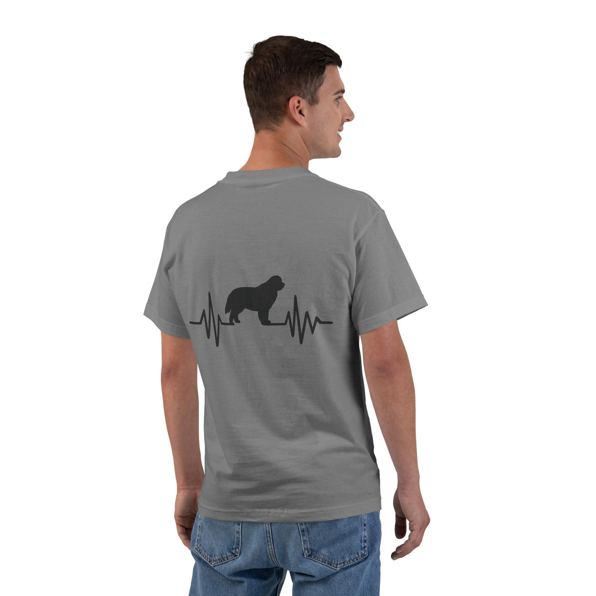 My Heart Beats For Newfies Men's Short-Sleeve Crewneck Tee
