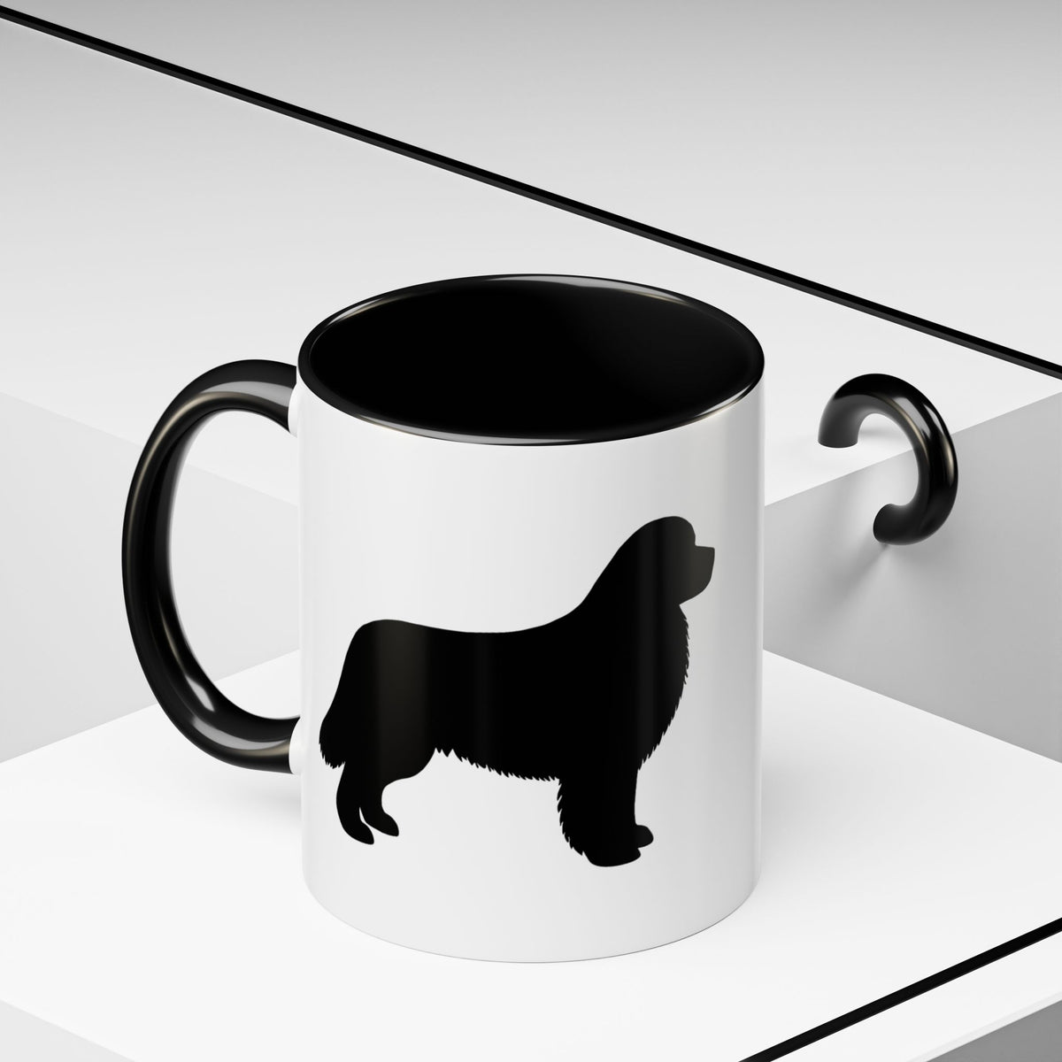 Newfie Silhouette 2-Tone Coffee Mug