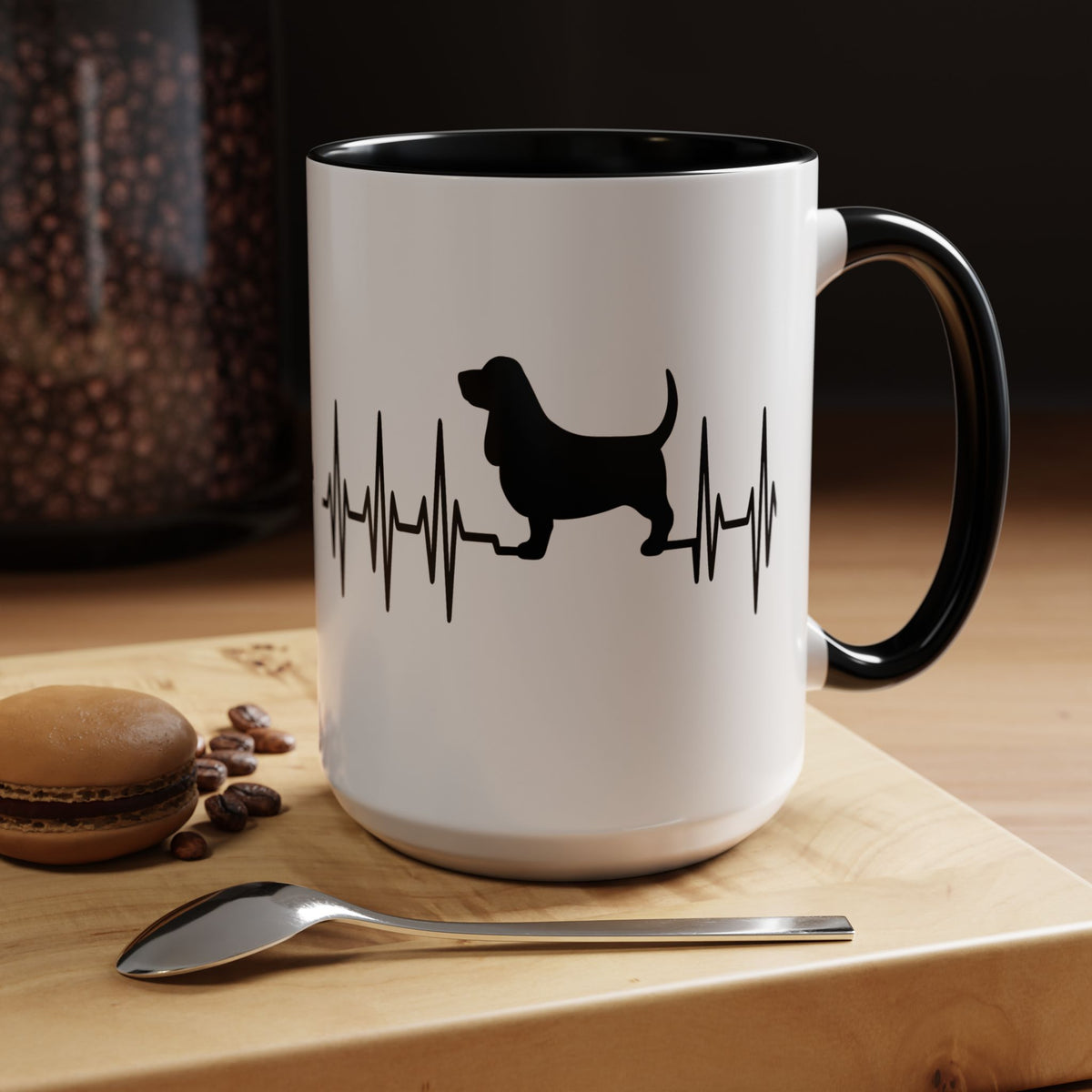 My Heart Beats For Bassets 2-Tone Coffee Mug