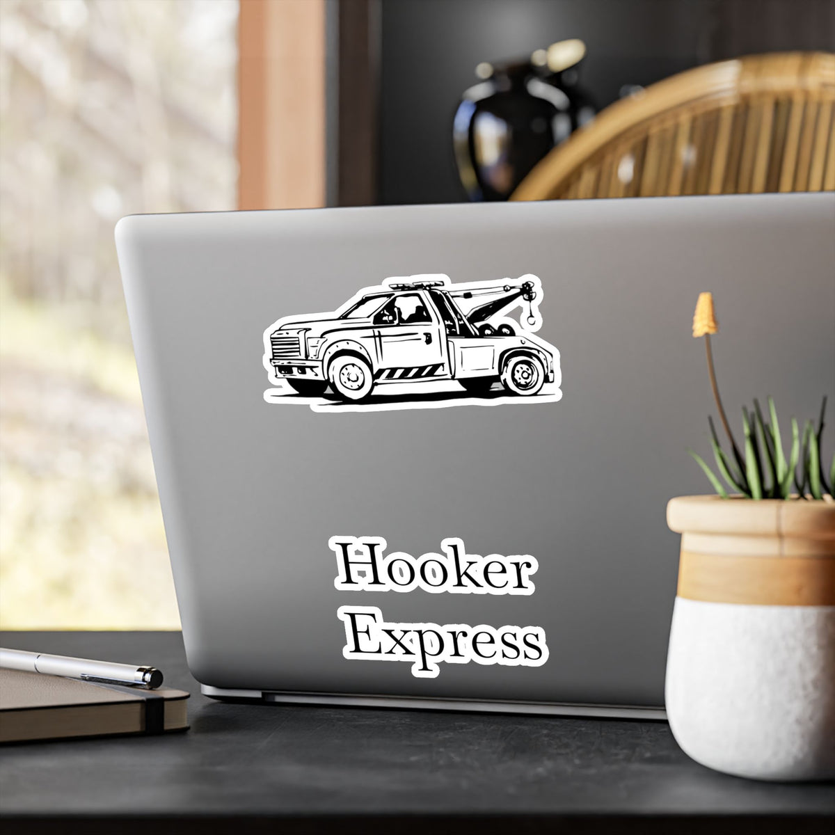 H**ker Express Wheel Lift Tow Truck Vinyl Decal
