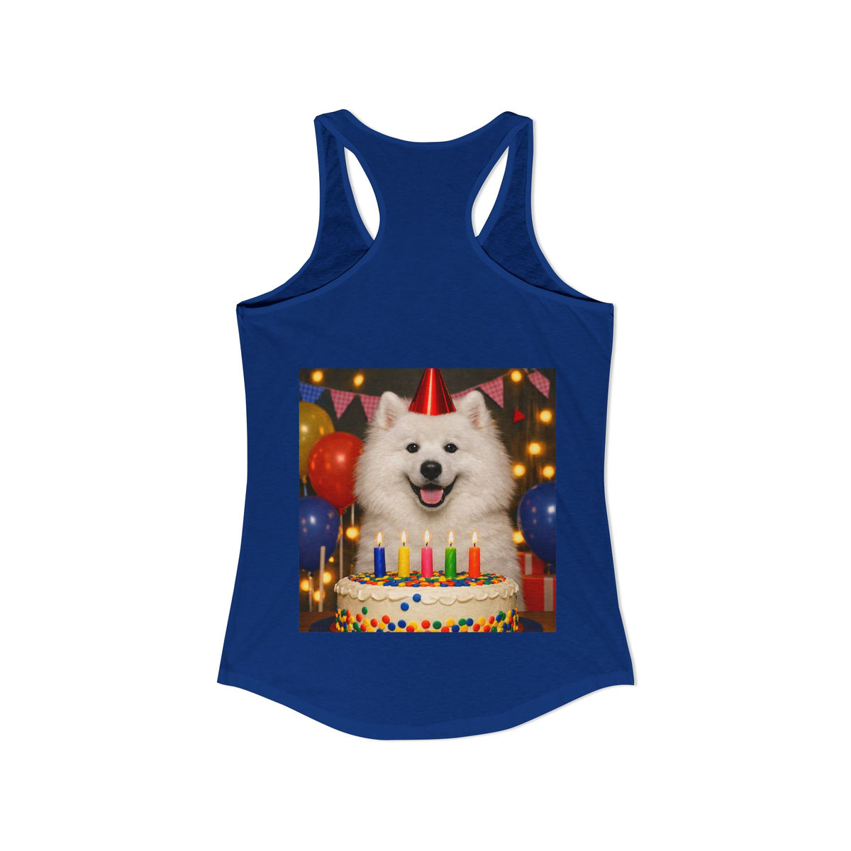 Birthday Buddy Samoyed Women's Racerback Tank