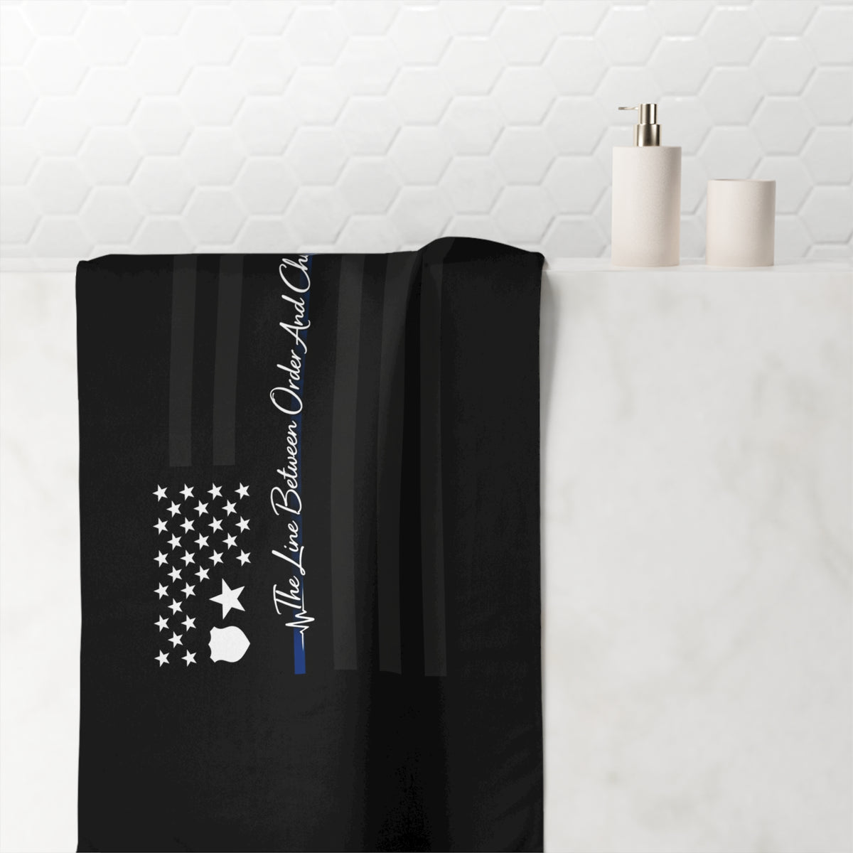Thin Blue Line Mink-Cotton Beach Towel
