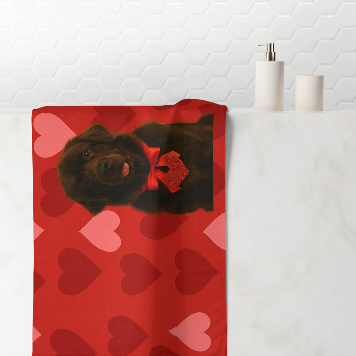 Cupid's Companion Newfie Mink-Cotton Beach Towel
