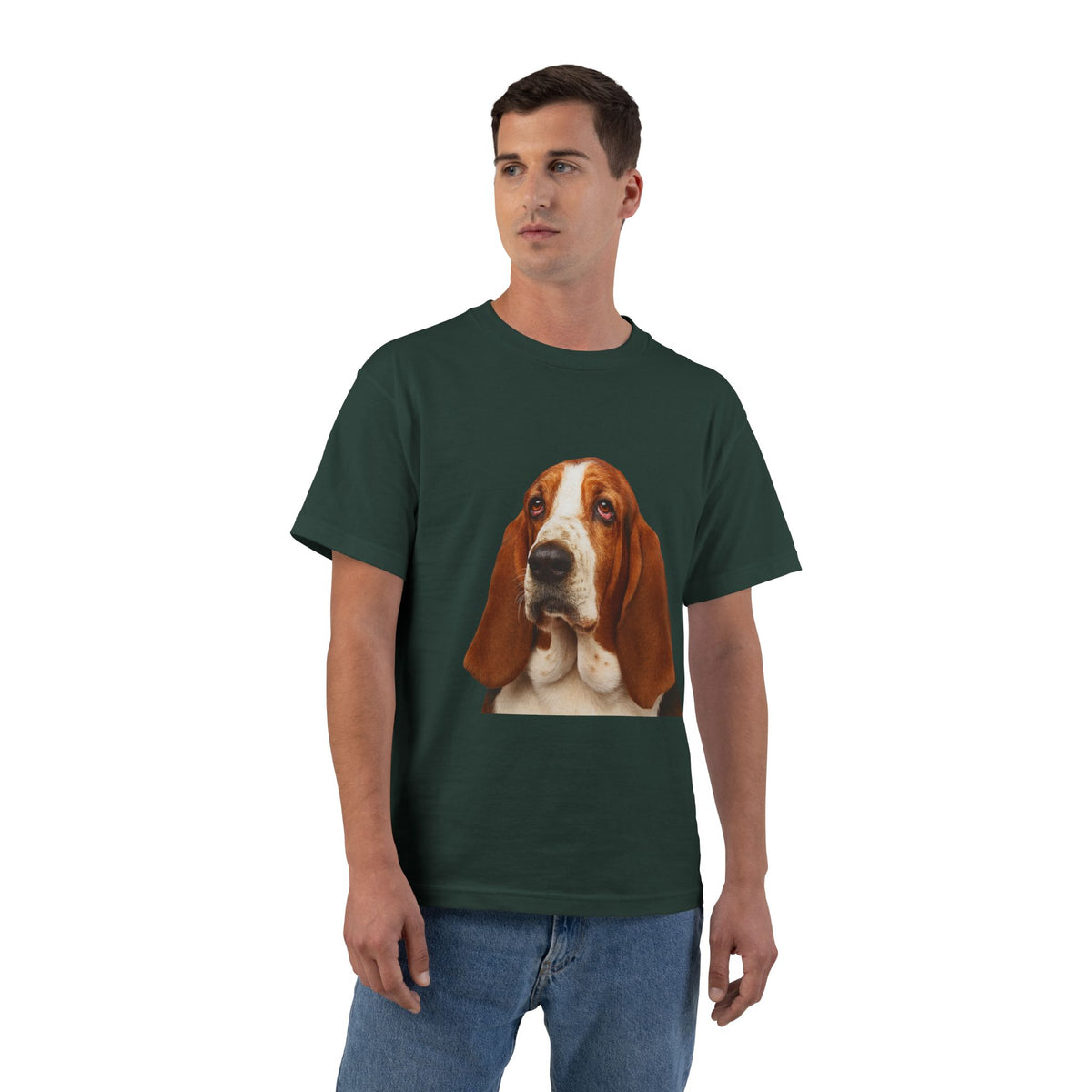 Basset Head Men's Short-Sleeve Crewneck Tee