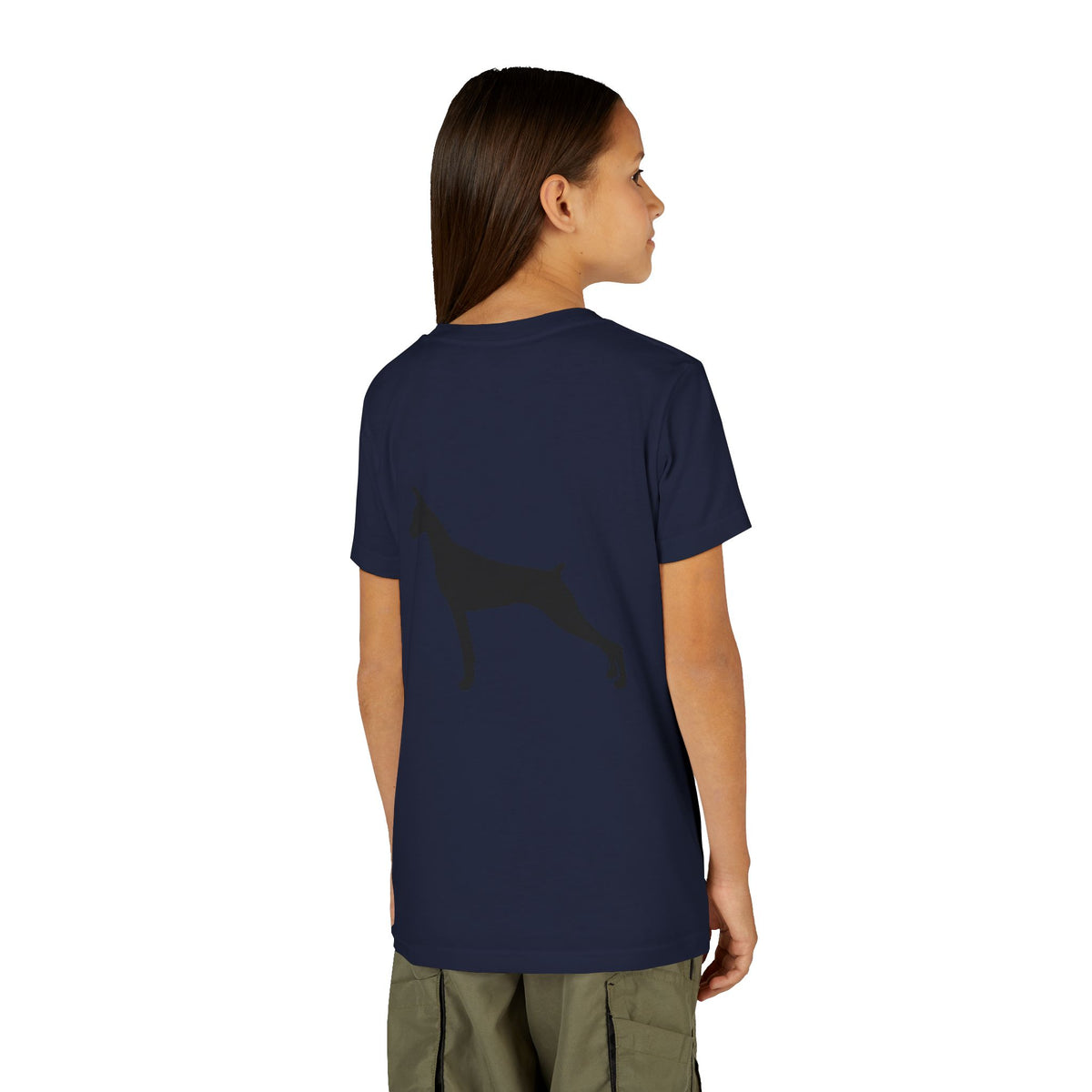 Doberman Head Youth Unisex Short Sleeve Crewneck Tee