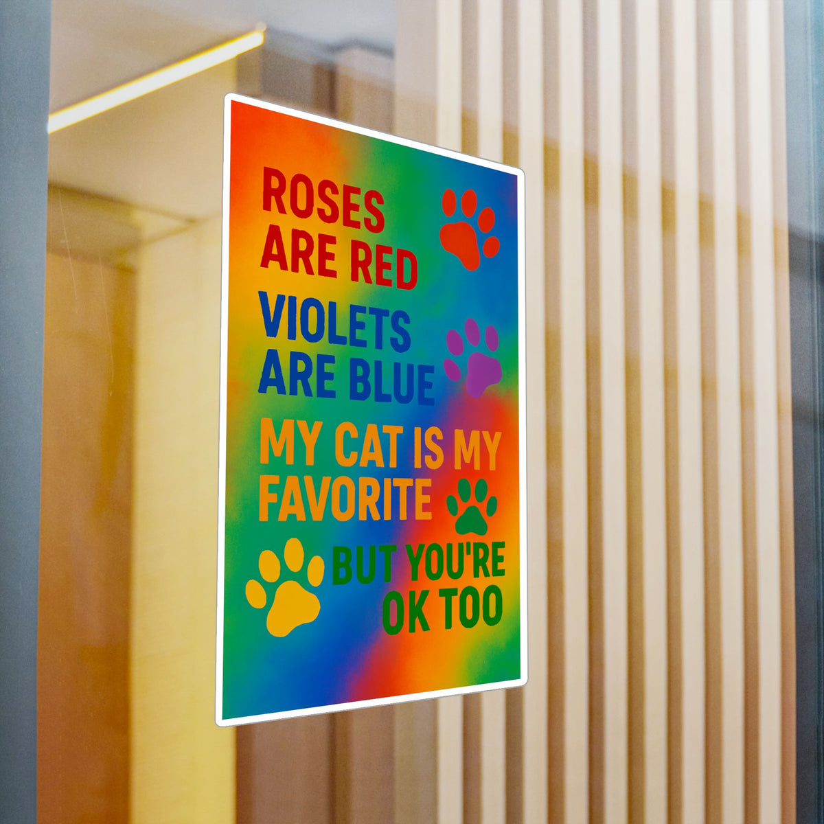 Roses Are Red Cat Vinyl Decal