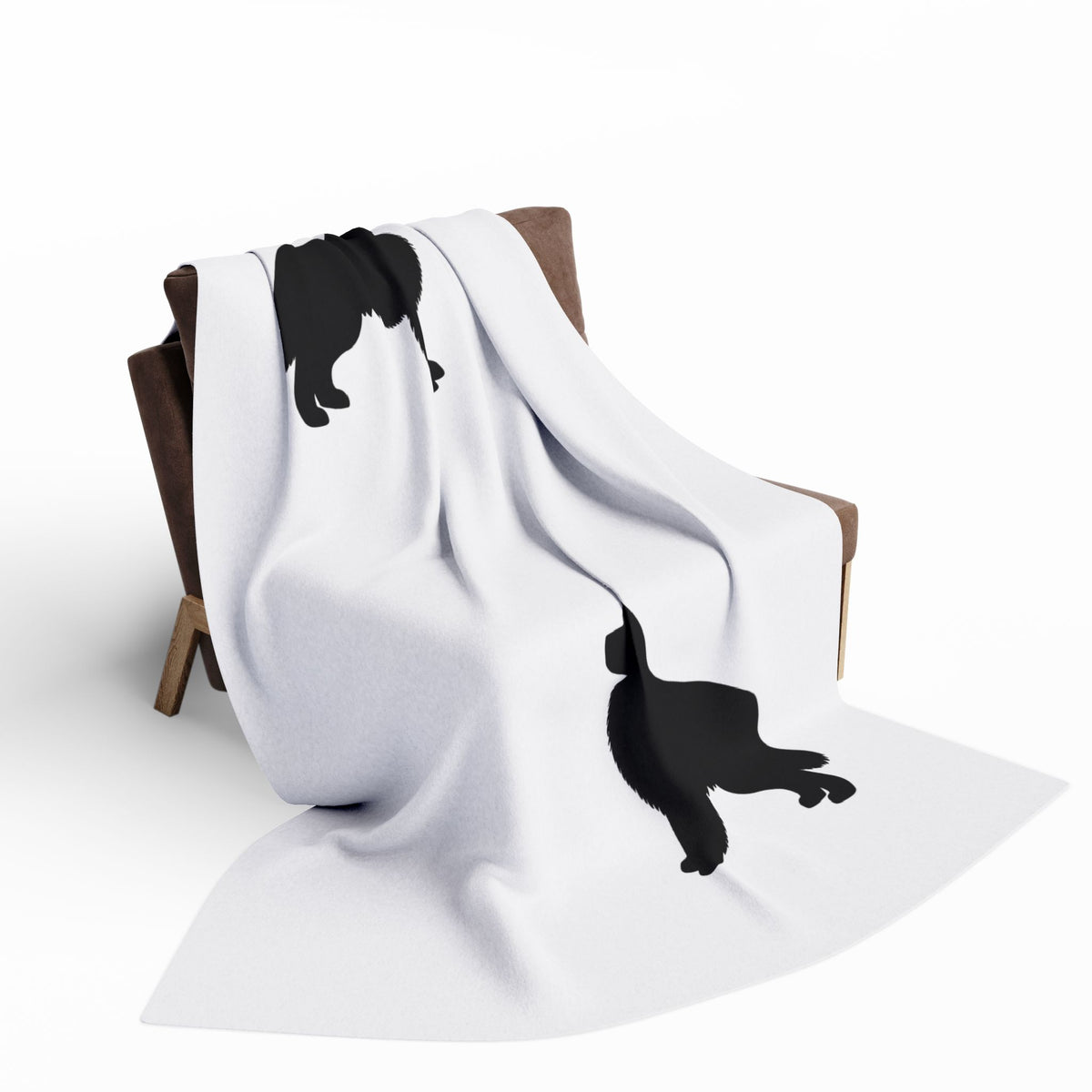 Newfie Silhouette Arctic Fleece Blanket