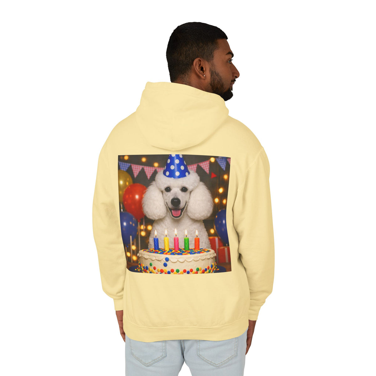 Birthday Buddy Poodle Unisex Lightweight Hoodie