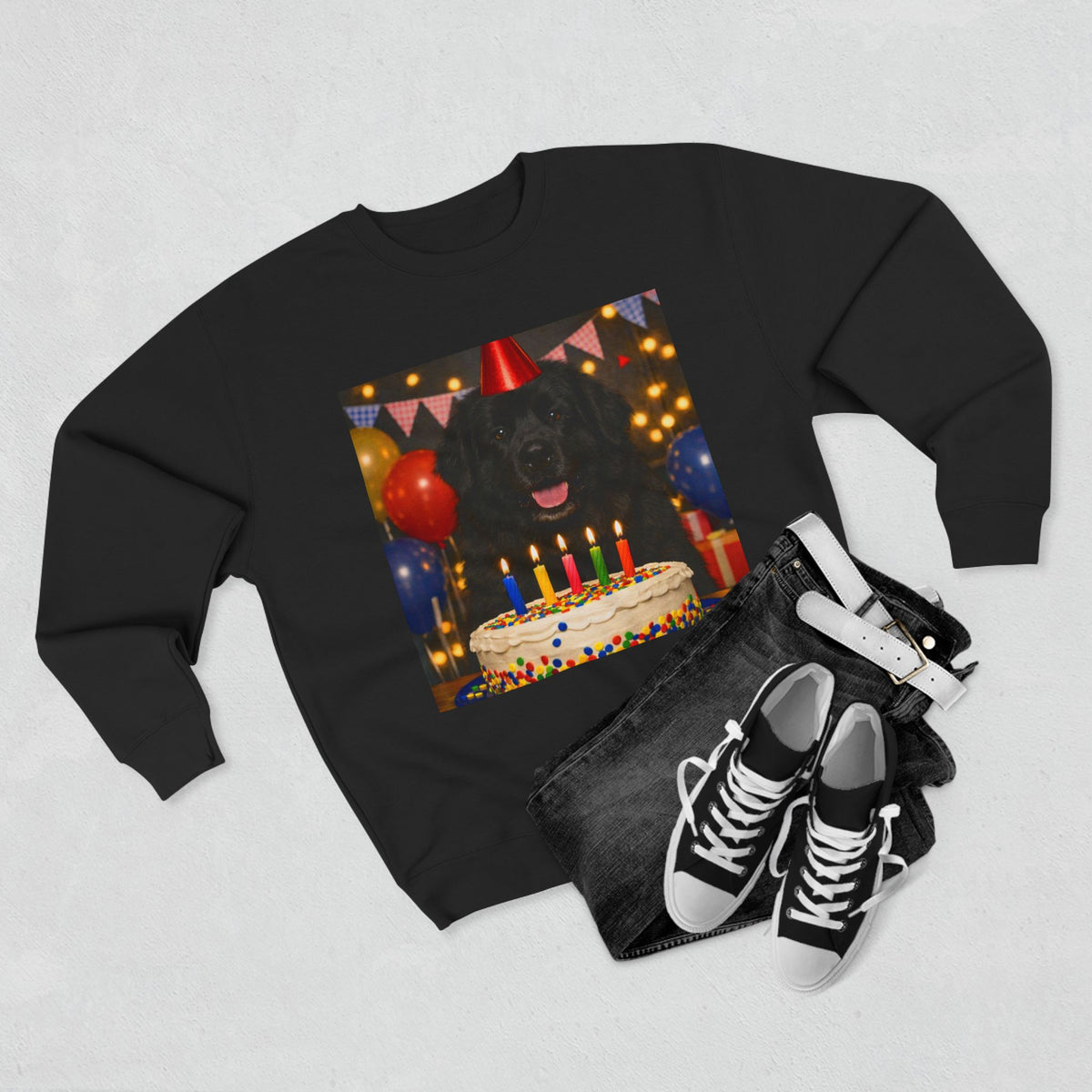 Birthday Buddy Newfie Unisex Crewneck Sweatshirt