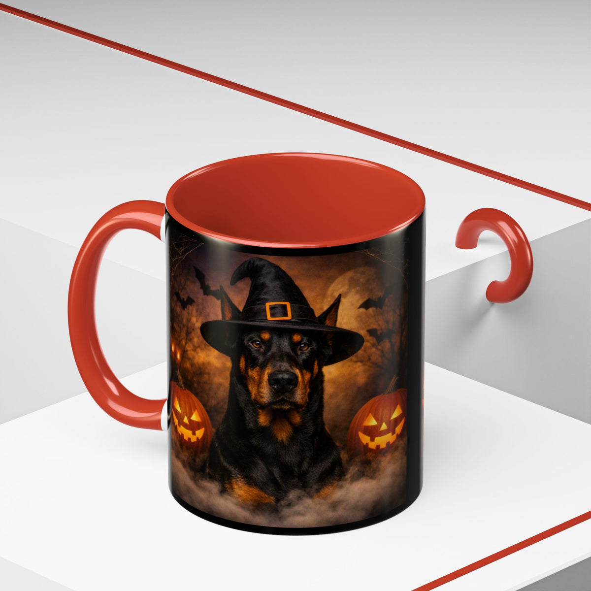 Witch Hat Pack Doberman 2-Tone Coffee Mug