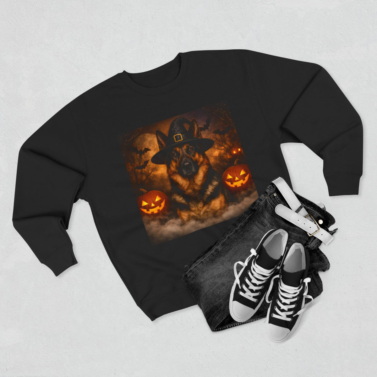 Witch Hat Pack German Shepherd Unisex Crewneck Sweatshirt