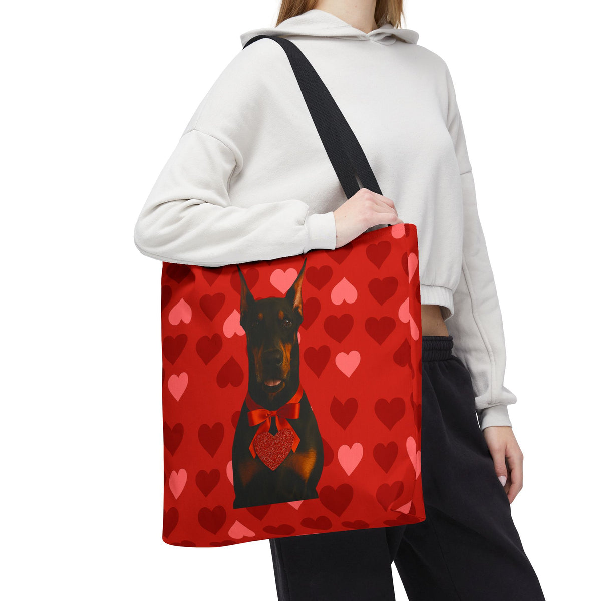 Cupid's Companion Doberman Tote Bag