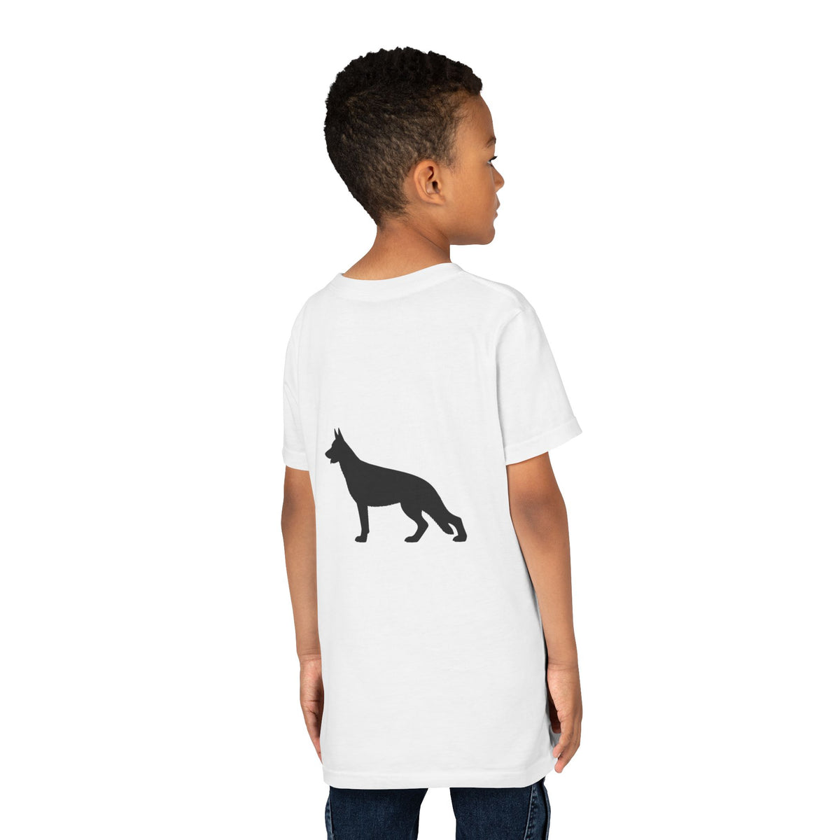 German Shepherd Silhouette Youth Unisex Short Sleeve Crewneck Tee