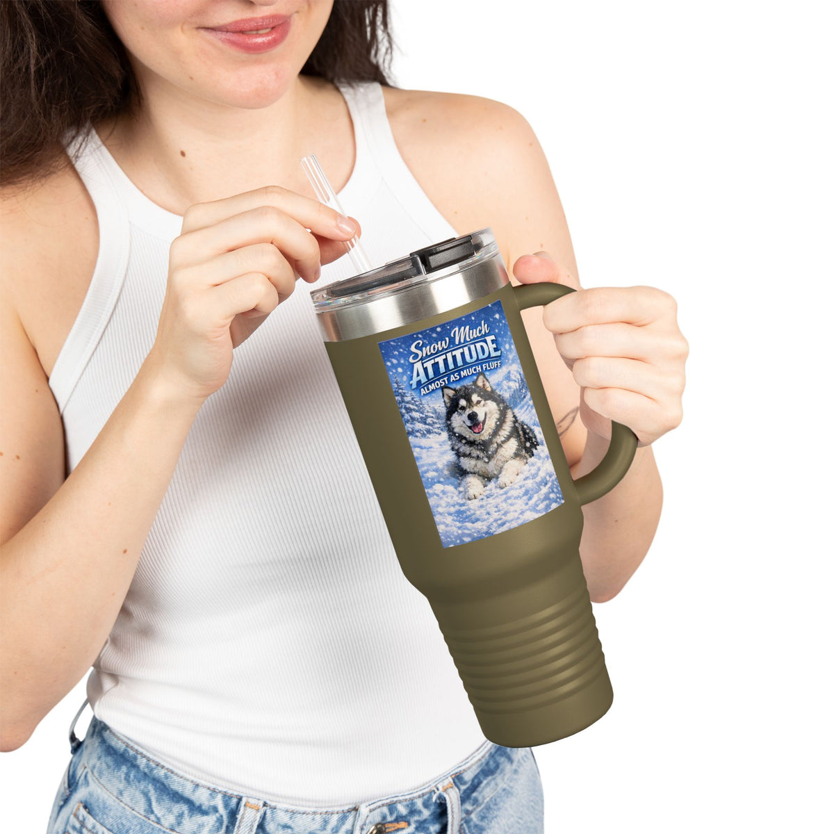Snow Much Attitude Insulated Travel Mug
